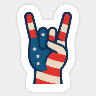 Peace and pride hand in US flag style Sticker